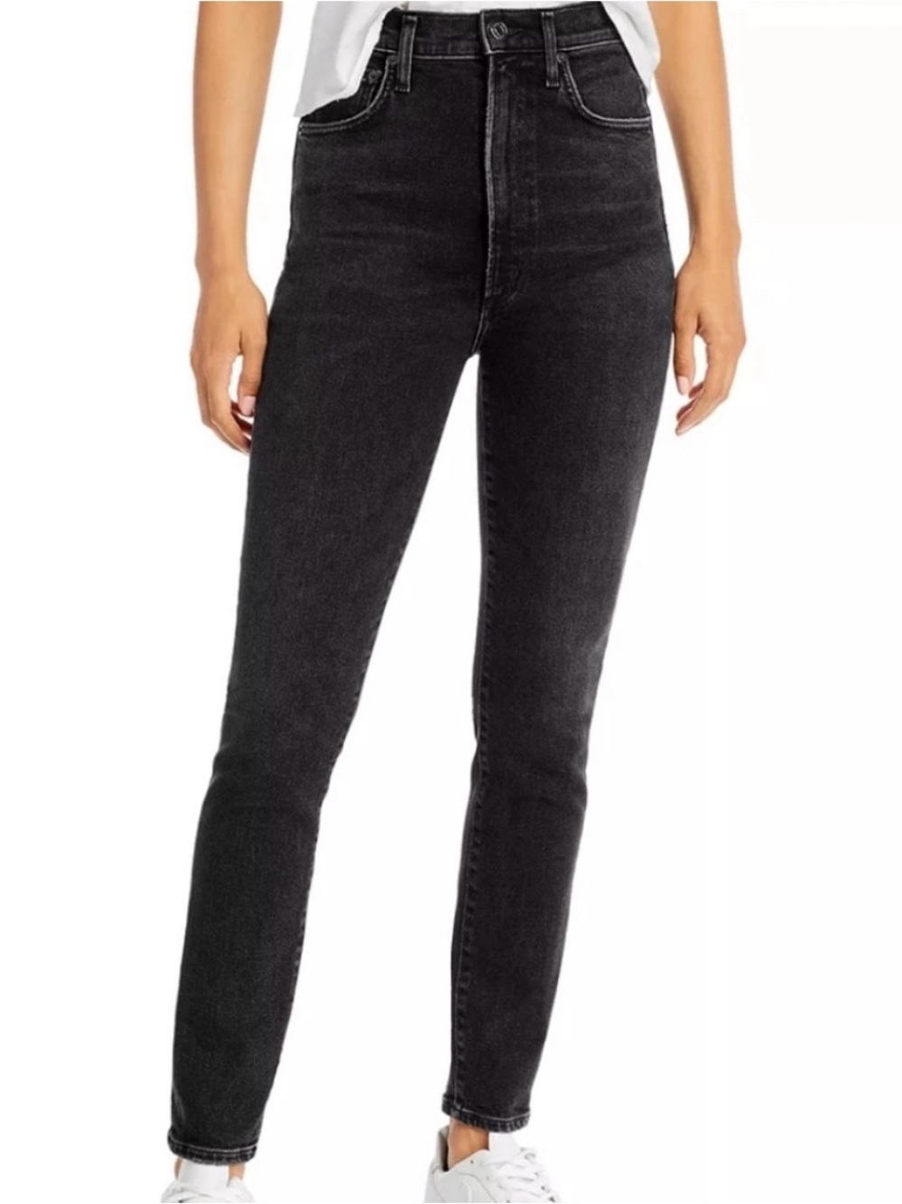 Agolde Pinch Waist Skinny Jeans in Black Gray - Classic Cool Size 27 Minimalist